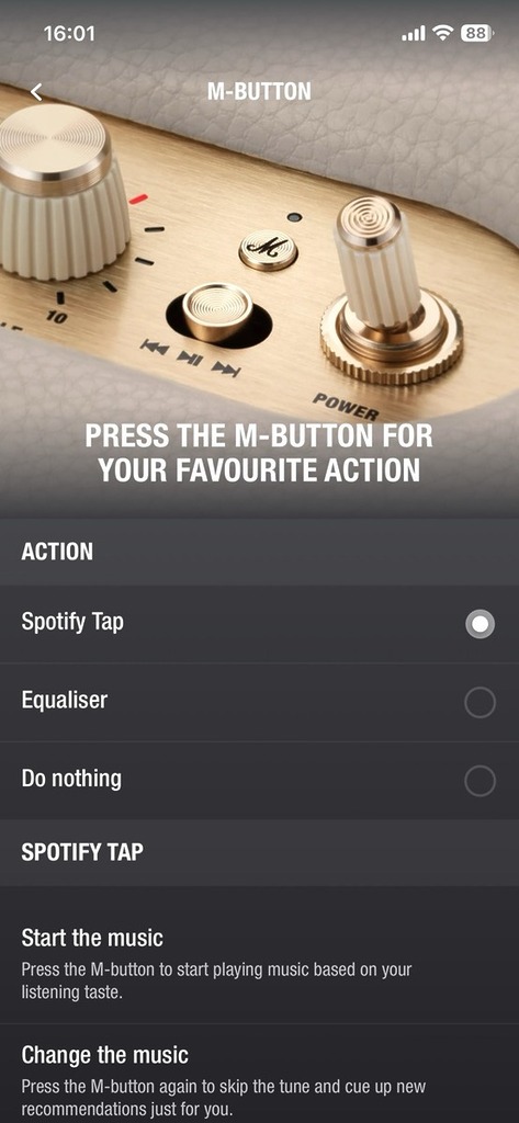 兩款產品同樣可自訂 M-Button 自訂按鍵，一鍵啟動 Spotify Tap 或特定 EQ 設定等。